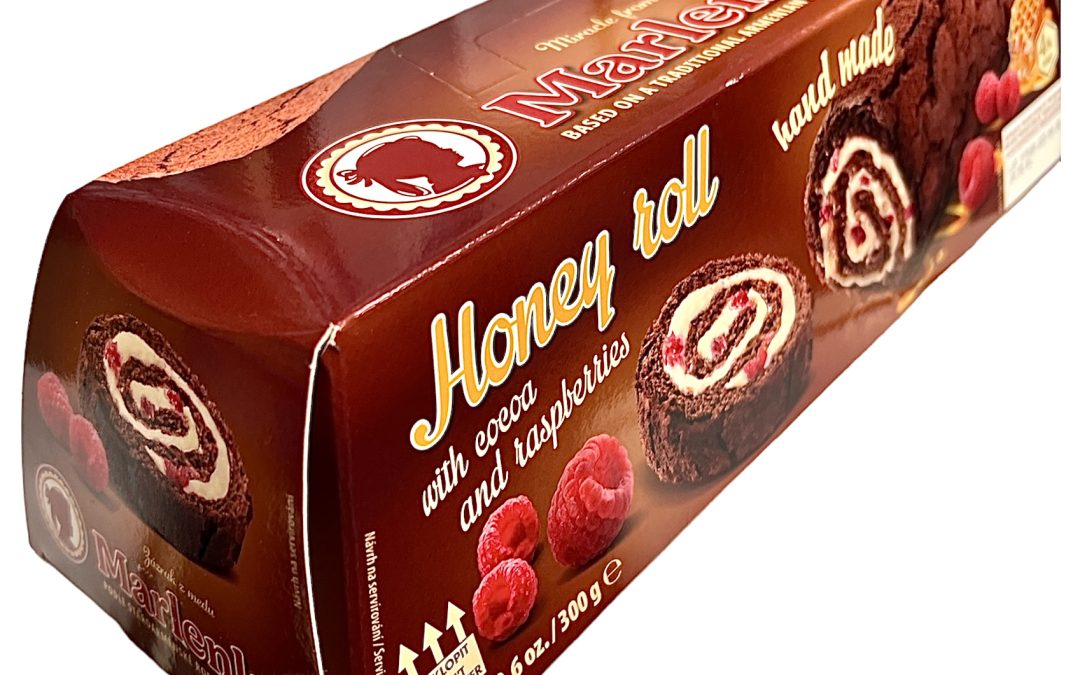Honey Roll w/ Cocoa and Raspberries