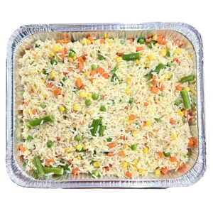 Rice with vegetables tray